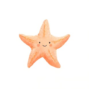 可爱笑脸海星插画