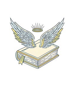 带翅膀与皇冠的奇幻书籍