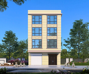 四层现代欧式风格建筑效果图设计