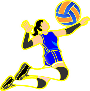 女排运动员精彩扣球瞬间