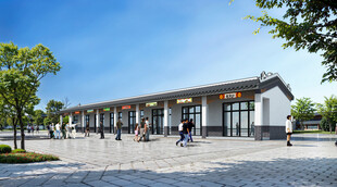 现代风格户外长廊建筑