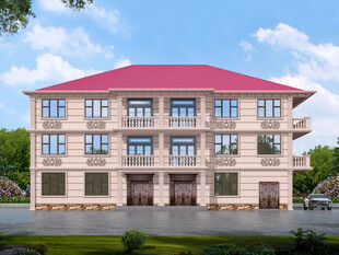 三层欧式风格别墅外观设计效果图