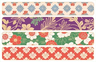 多彩花卉图案装饰胶带