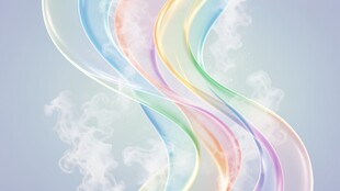 梦幻彩色云间飘带