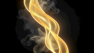 金色火焰烟雾艺术效果