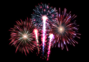 绚丽烟花绽放夜空