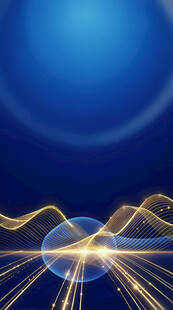 蓝色炫光动感线条背景图