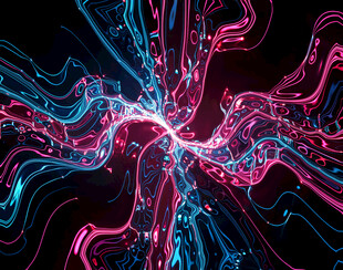 炫彩流动线条抽象艺术图