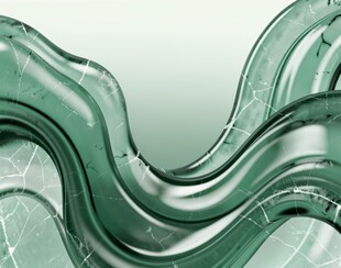 流动的青绿色液态金属