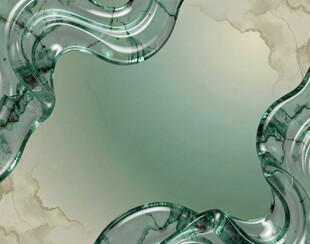 绿色波浪纹理抽象背景图