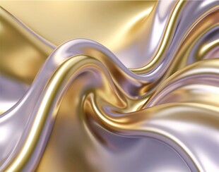 流动金银色金属质感纹理