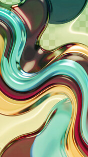多彩流动线条抽象艺术图