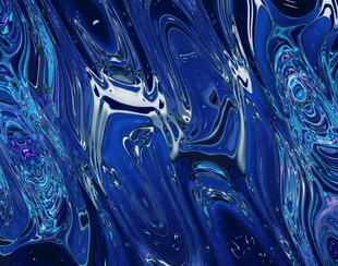 梦幻蓝色抽象流体艺术