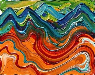 抽象多彩波浪艺术画作