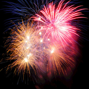 绚丽烟花绽放夜空