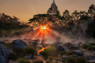 日出山林间的自然美景