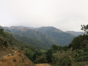 山间蜿蜒小路 远山朦胧