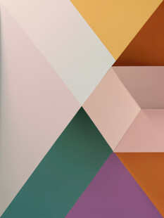 多彩几何拼接墙面