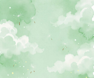 梦幻绿调云朵天空背景图