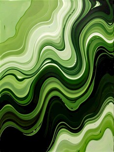 绿色波浪抽象艺术图案