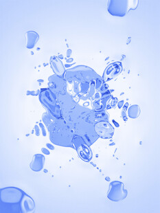 蓝色墨水泼溅艺术画面