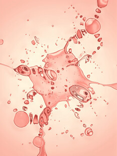 粉色液体飞溅艺术画面
