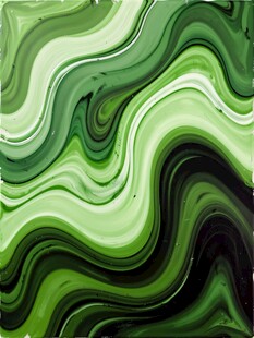 绿色流动波纹抽象艺术图
