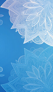 蓝色曼陀罗花纹背景图案