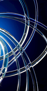 蓝色炫彩环形抽象图案