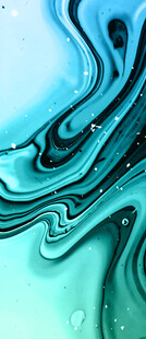蓝绿色抽象流体艺术画面