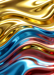 绚丽多彩金属波浪背景图