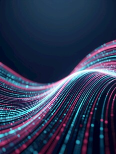 科技感数据波动线条图景