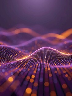 紫色科技感数据波动画面
