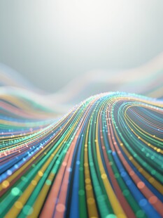 绚丽多彩的波浪线条图案