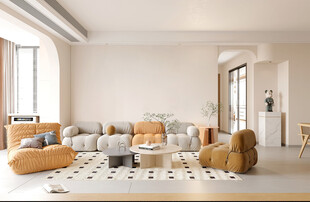 现代简约风客厅温馨场景