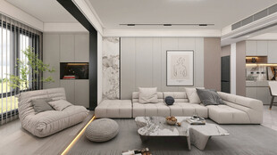 现代简约风客厅家居展示