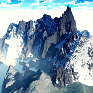 巍峨壮观的高山景色