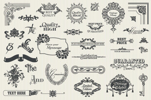 复古装饰元素矢量图案集