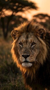 夕阳下的雄狮