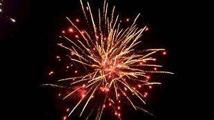 夜空中绚烂的烟花绽放