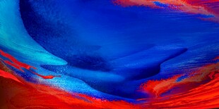 红蓝交融抽象艺术图案