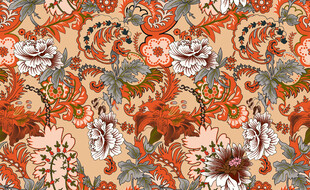 复古花卉图案无缝纹理