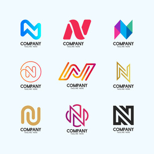 多样N字母创意标志设计