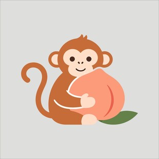 抱桃小猴