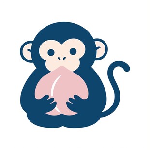 抱桃小猴卡通形象