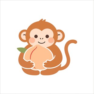 抱桃小猴卡通形象