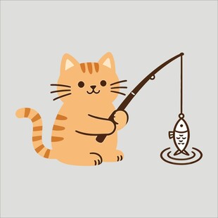猫咪钓鱼趣图