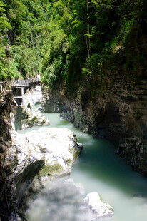 恩施山间幽谧溪流景观