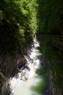 恩施山间溪流 绿意盎然的景致