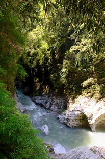 恩施山间溪流 绿意盎然的景致